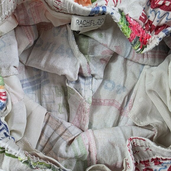 Rachel Zoe Womens Size Small White Patterned Pants Colorful Lightweight Casual - Picture 6 of 10